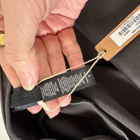 NWT Skims SET Soot Faux Leather Long Sleeve High Neck Bodysuit Biker Shorts XS - Picture 7 of 16